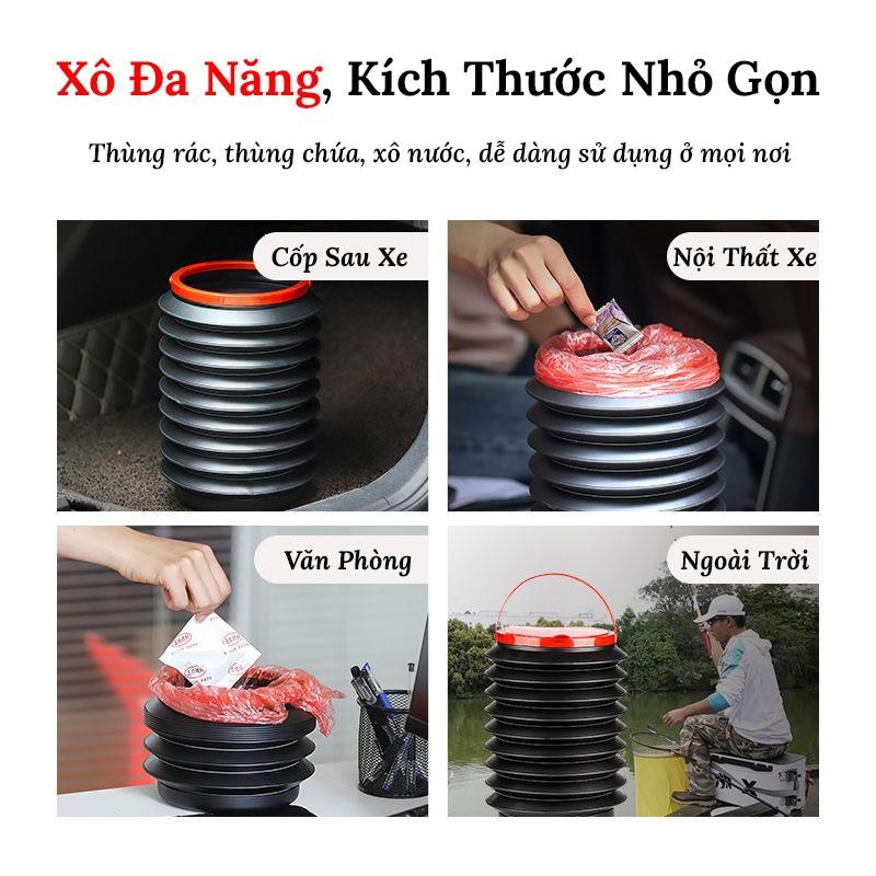 Thùng Rác Co Giãn Mini Để Trên Ô Tô – Dung Tích 4L có sẵn