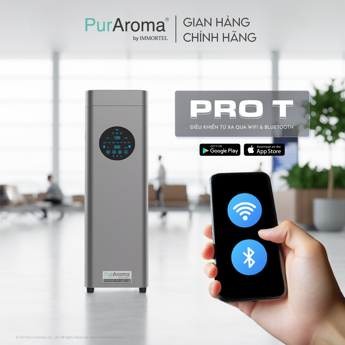 Máy Khuếch Tán Công Nghiệp PurAroma PRO T - Công Nghệ Phun Sương Lạnh Nano Siêu Mịn