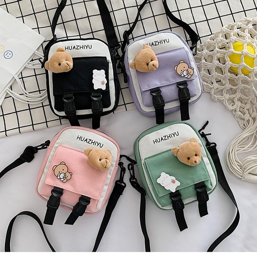 Túi tote vải canvas nữ đẹp đeo chéo đi học nhỏ gọn cute dễ thương TV01