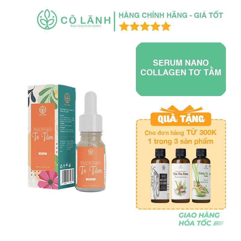 Serum Nano Collagen Tơ Tằm Cỏ Lành 10ml - làm mờ các vết thâm, nám, tăng sinh colllagen cho da