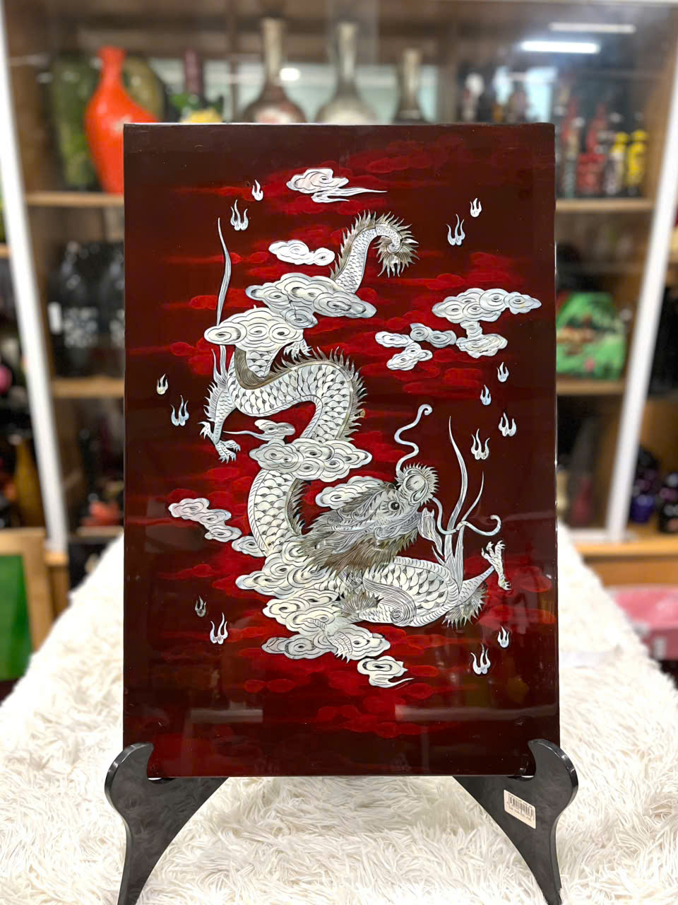 Tranh sơn mài - RỒNG NHÃ NGỌC - Khảm cừ size 40x60 cm