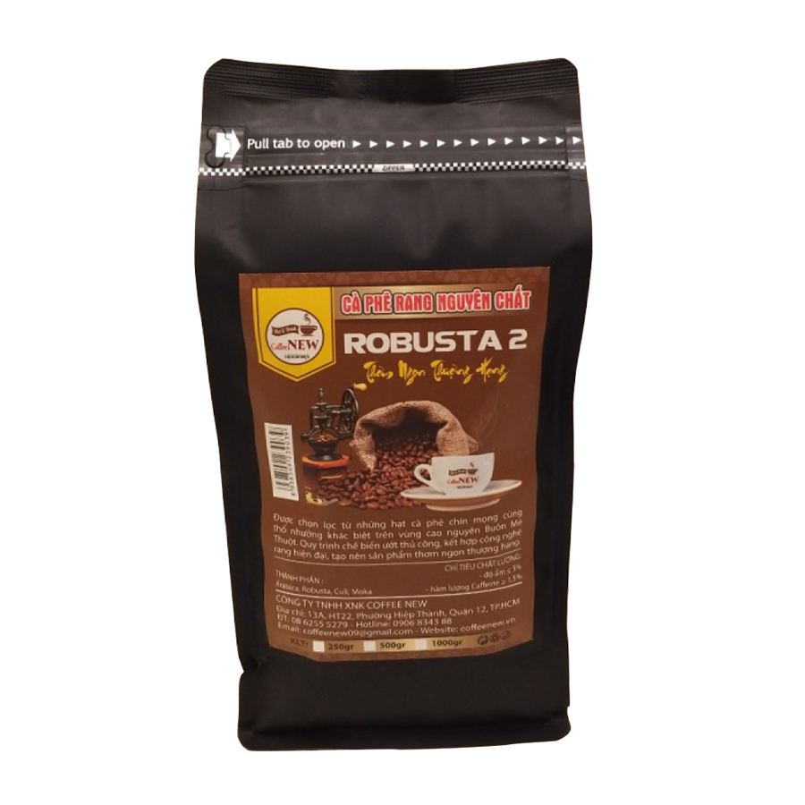 Cà Phê ROBUSTA2 - Rang Mộc Nguyên Chất - Dạng Xay Pha Phin - Coffee New