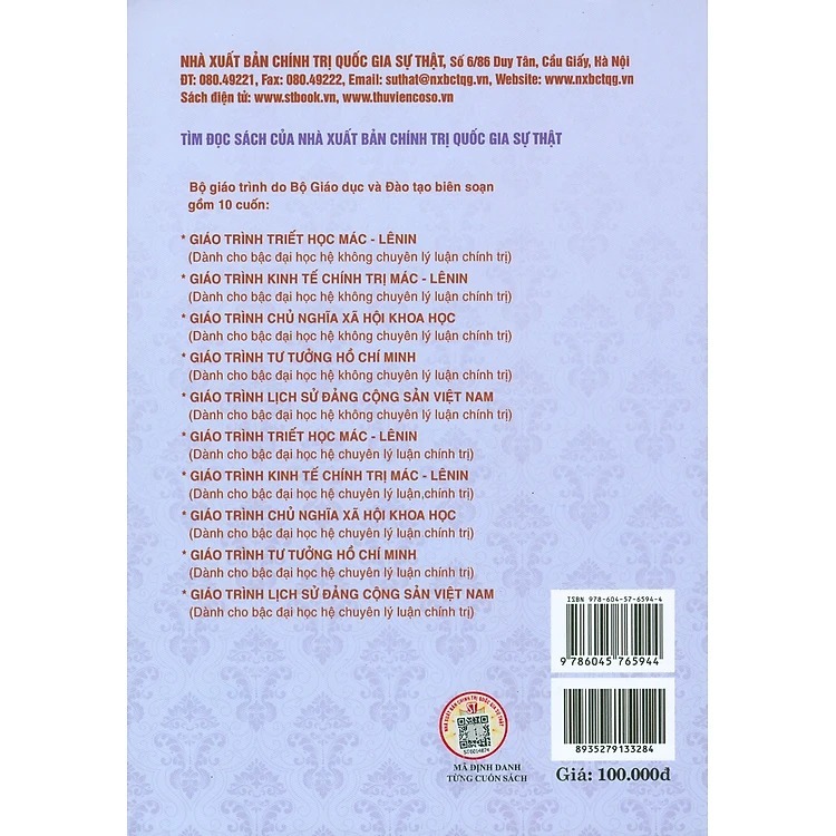 Hình ảnh Sách Giáo trình Triết học Mác – Lênin (Dành cho bậc đại học hệ không chuyên lý luận chính trị)