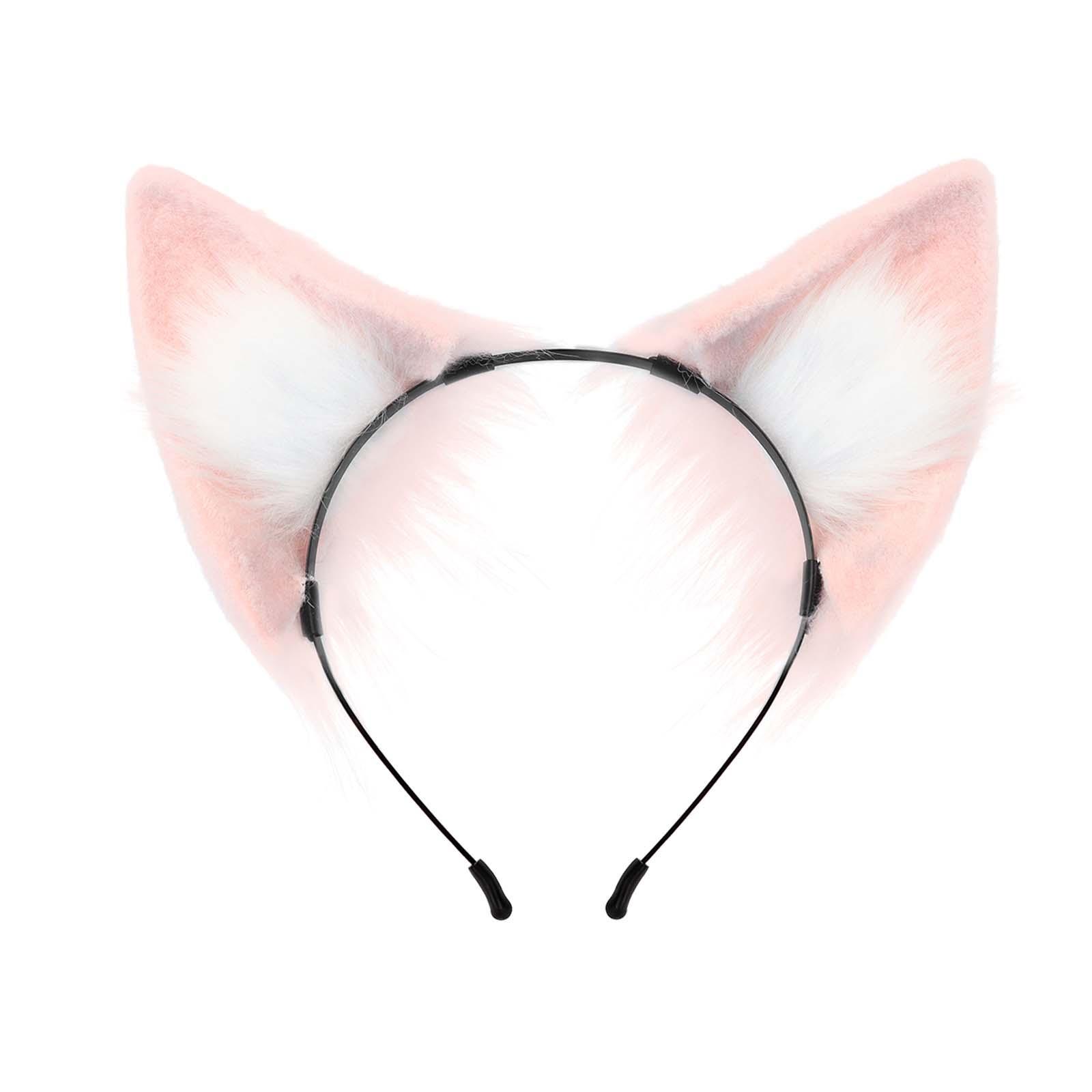 Ears Headband Adult, Plush Animal Headband Faux Cute Photo Props Hair Accessories Cosplay Headwear Hair Hoop with Ears for Fancy Dress Decor