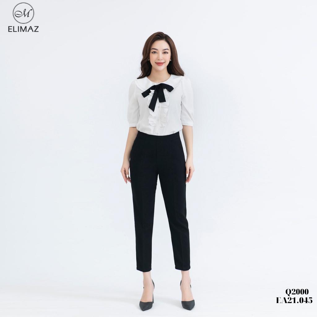 Quần âu nữ công sở Elimaz cạp cao khoá sườn, chất liệu tuyết mưa hàn cao cấp không bai xù