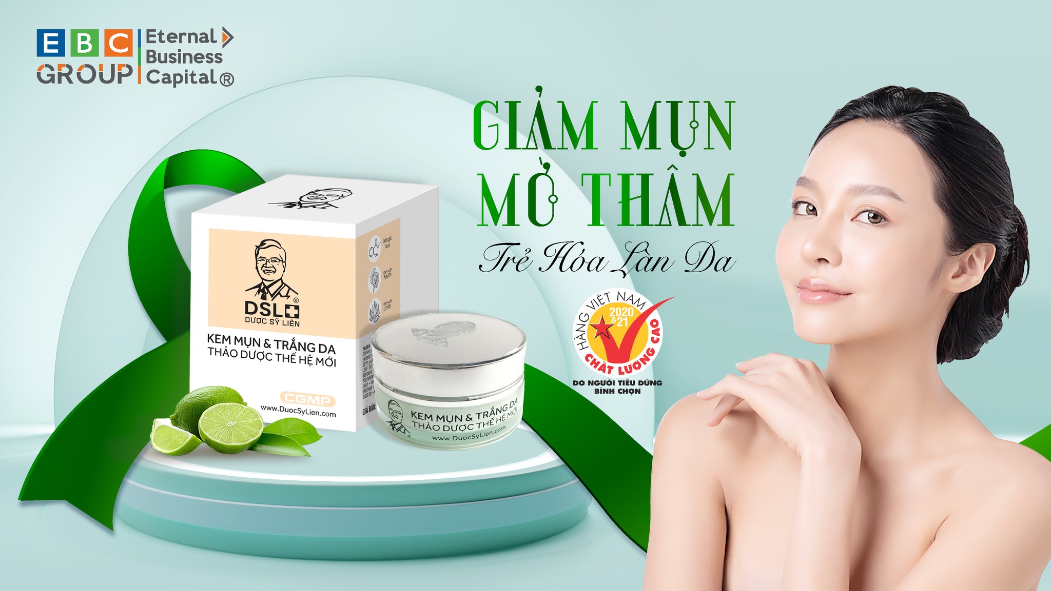 Kem mụn & trắng da thảo dược thế hệ mới (12g), giảm mụn, giảm thâm, nhanh lành sẹo, dưỡng da- Dược Sĩ Liên