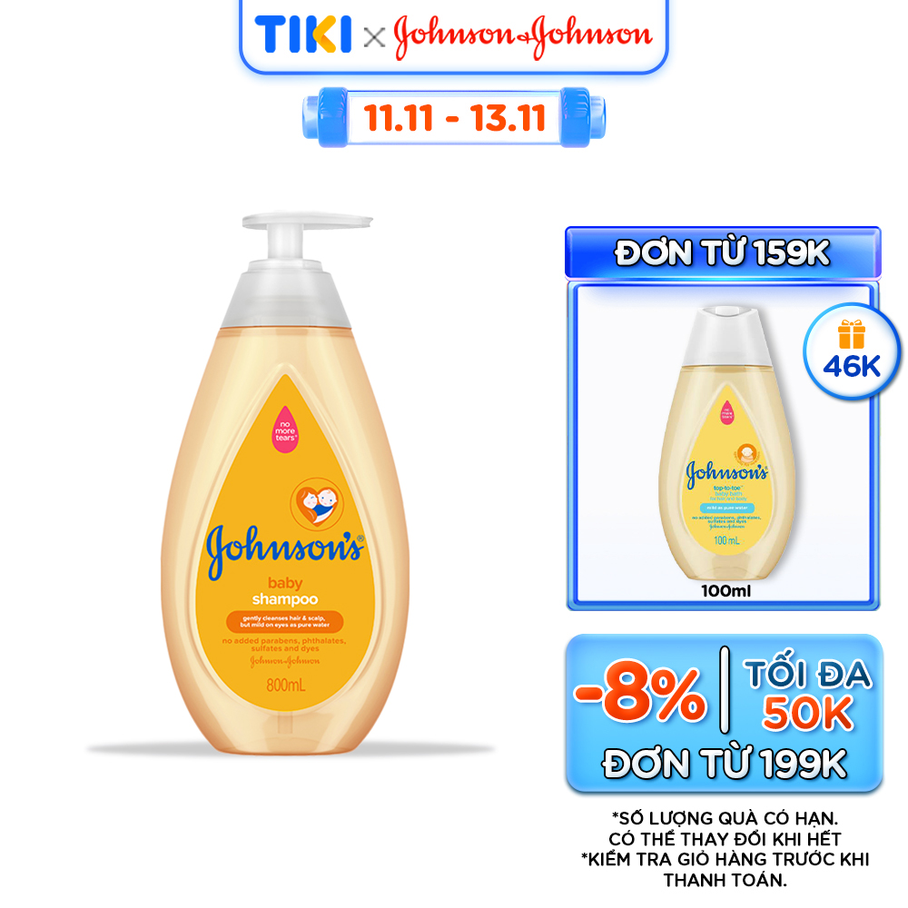 Dầu gội Johnson's Baby dịu nhẹ (800ml)