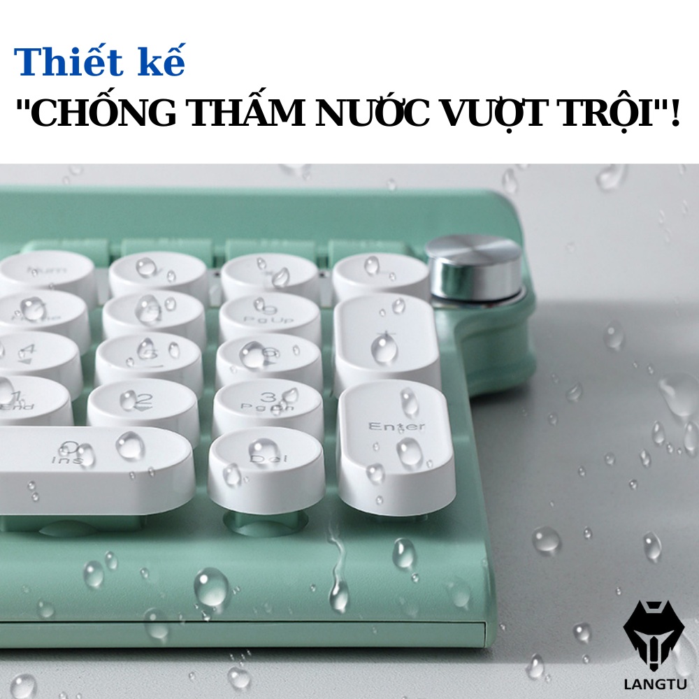 Bàn Phím Bluetooth Giả Cơ Langtu  LT500 Không Dây Kèm Chuột Máy Tính Hàng Chính Hãng