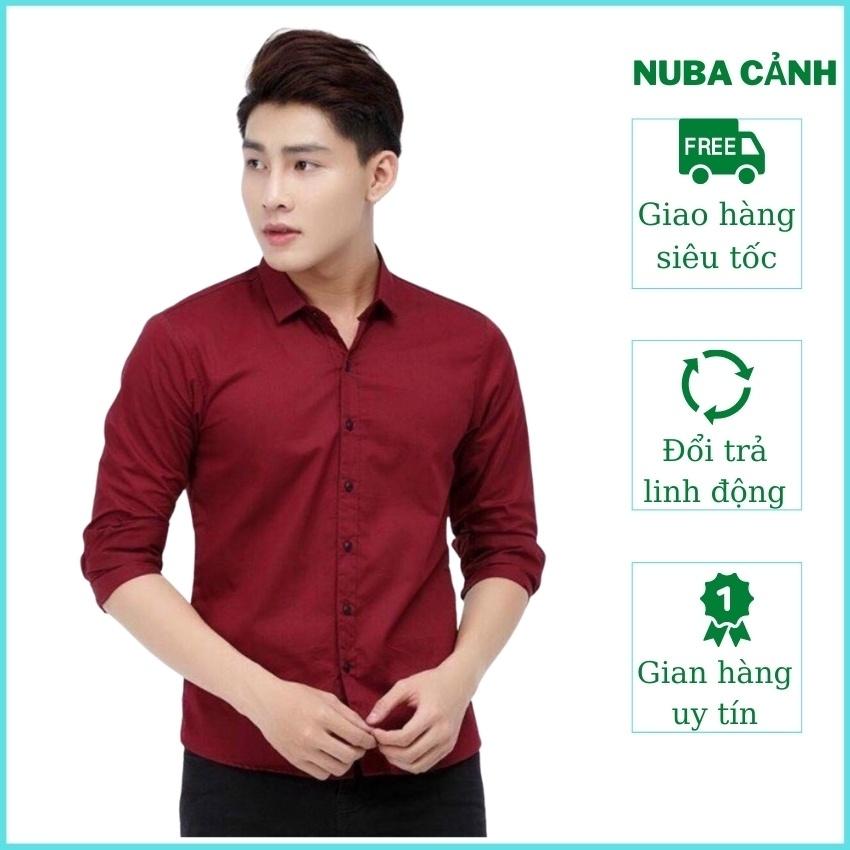 Áo sơ mi nam dài tay họa tiết chất vải lụa cá tính trẻ trung NUBA 10