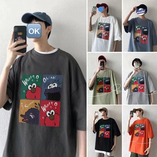 Áo Thun Tay Ngắn 5 Tấc Dáng Rộng In Họa Tiết Vui Nhọn Trẻ Trung Size M-5XL Cho Nam