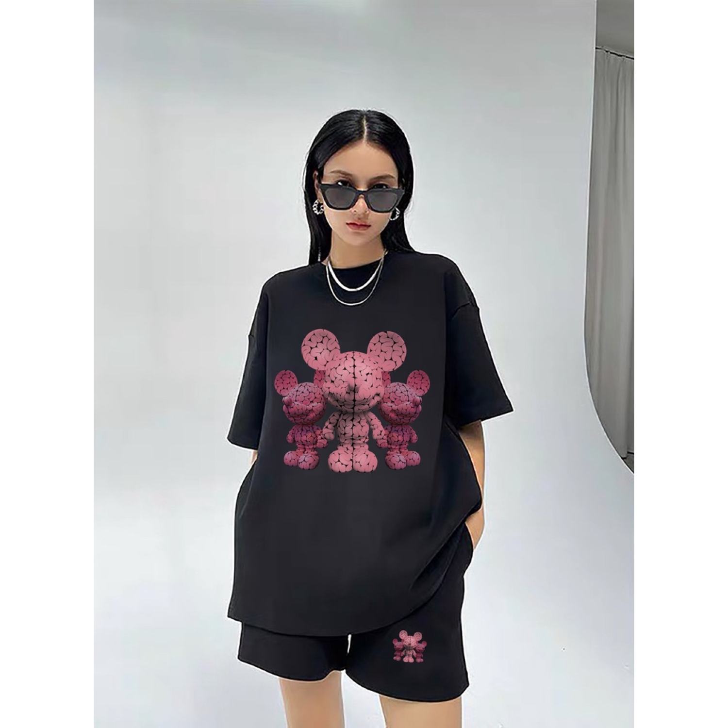 Đồ Bộ Thun Cao Cấp 3 Chú Chuột Kiểu Dáng Unisex Tay Lỡ Trẻ Trung Năng Động