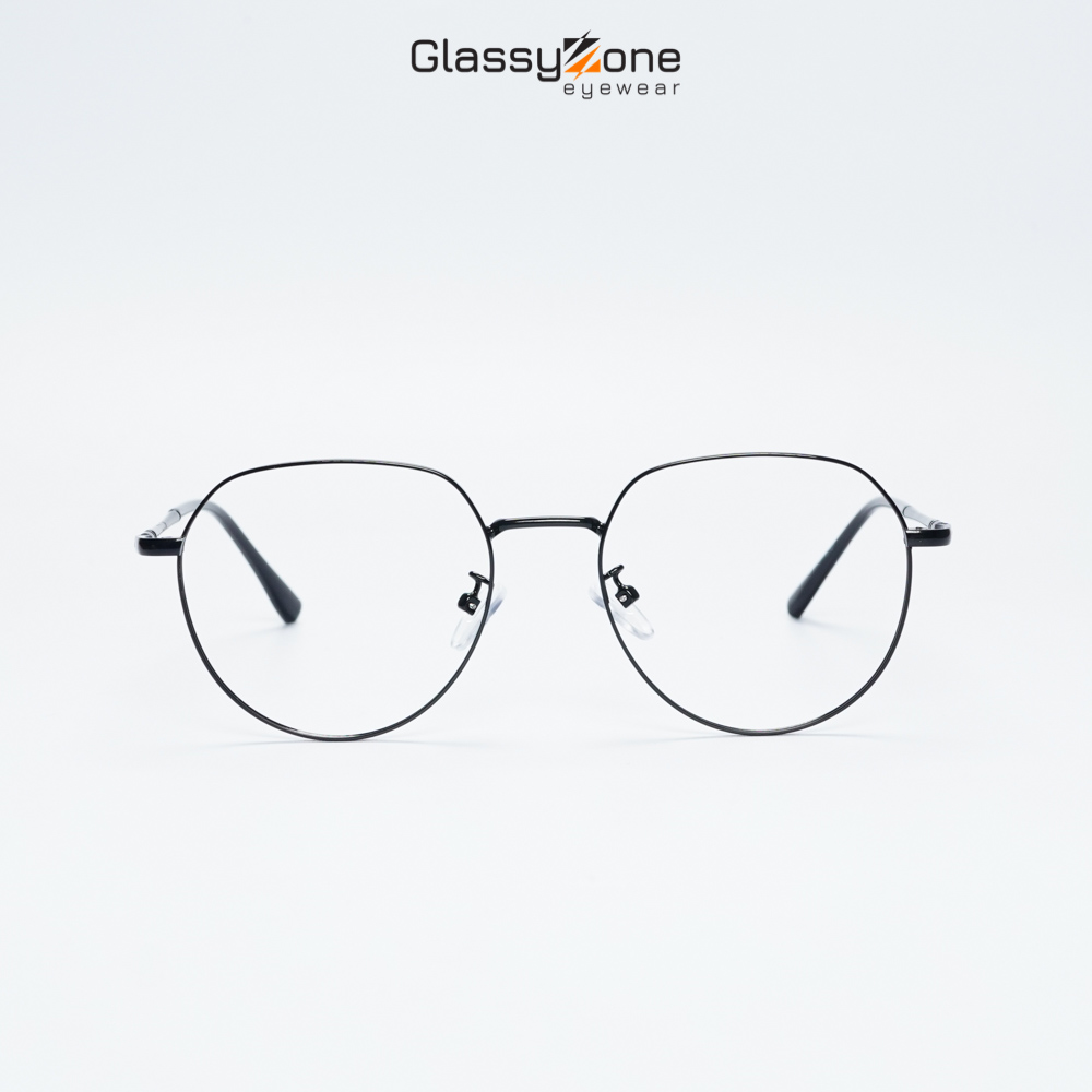 Gọng kính cận, Mắt kính giả cận kim loại Form Oval Unisex Nam Nữ Jon - GlassyZone