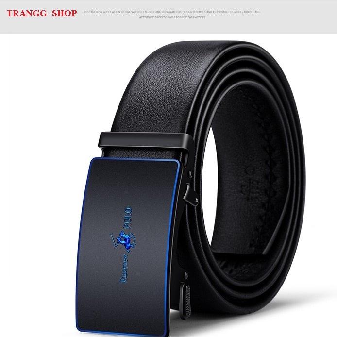 Thắt lưng da nam cao cấp EMRENEW POLO- dây nịt da bò 2 lớp -Full hộp đựng cao cấp-BH 12 tháng