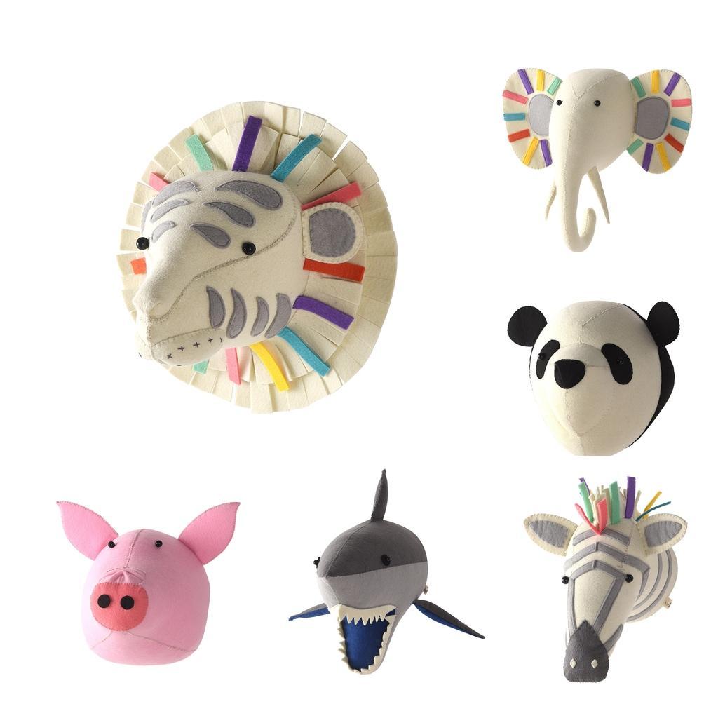 Wall Mount Stuffed Animal Head Hanging Decor Kids Room Decor Hanger