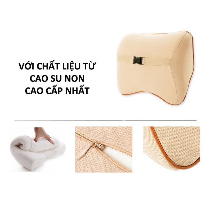 Gối Tự Lưng, Gối Tựa Cổ Cao Su Non từ thiên nhiên Cao Cấp dành cho ô Tô