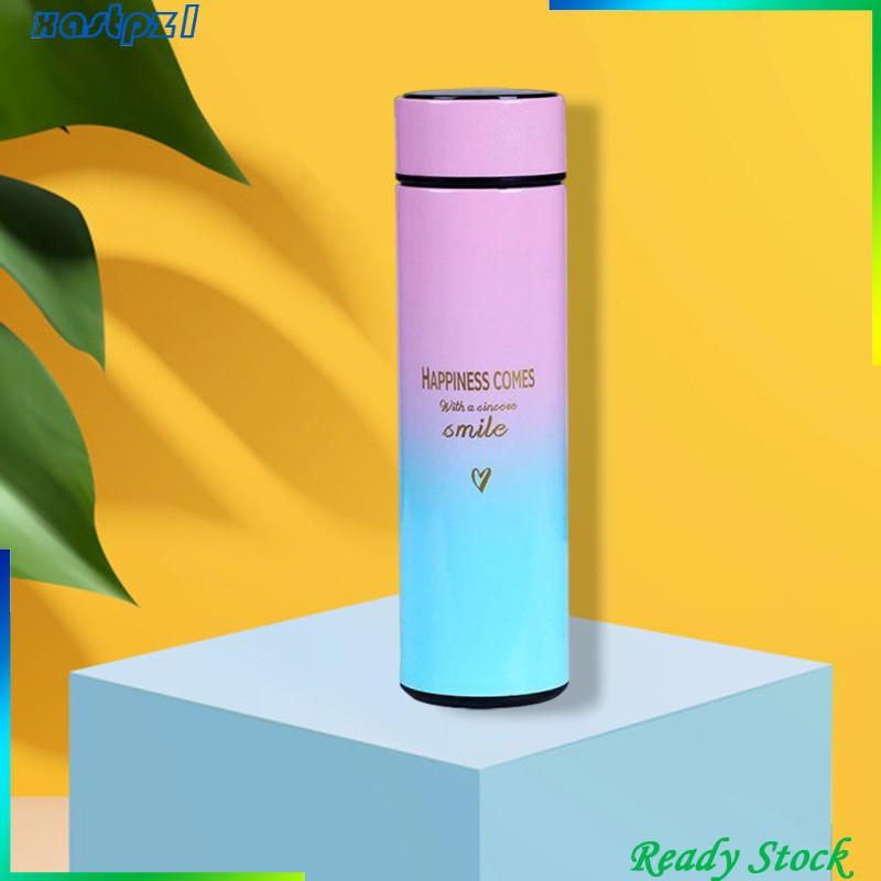 Bình Nước Giữ Nhiệt 500ml Có Đèn Led Hiển Thị Màu Xanh Dương