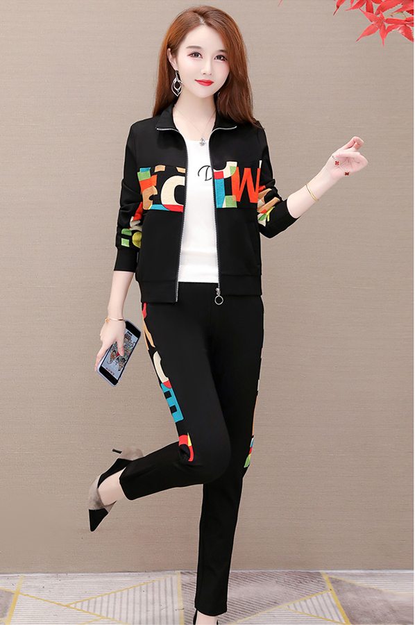 Set thể thao áo khoác phối chữ TT425