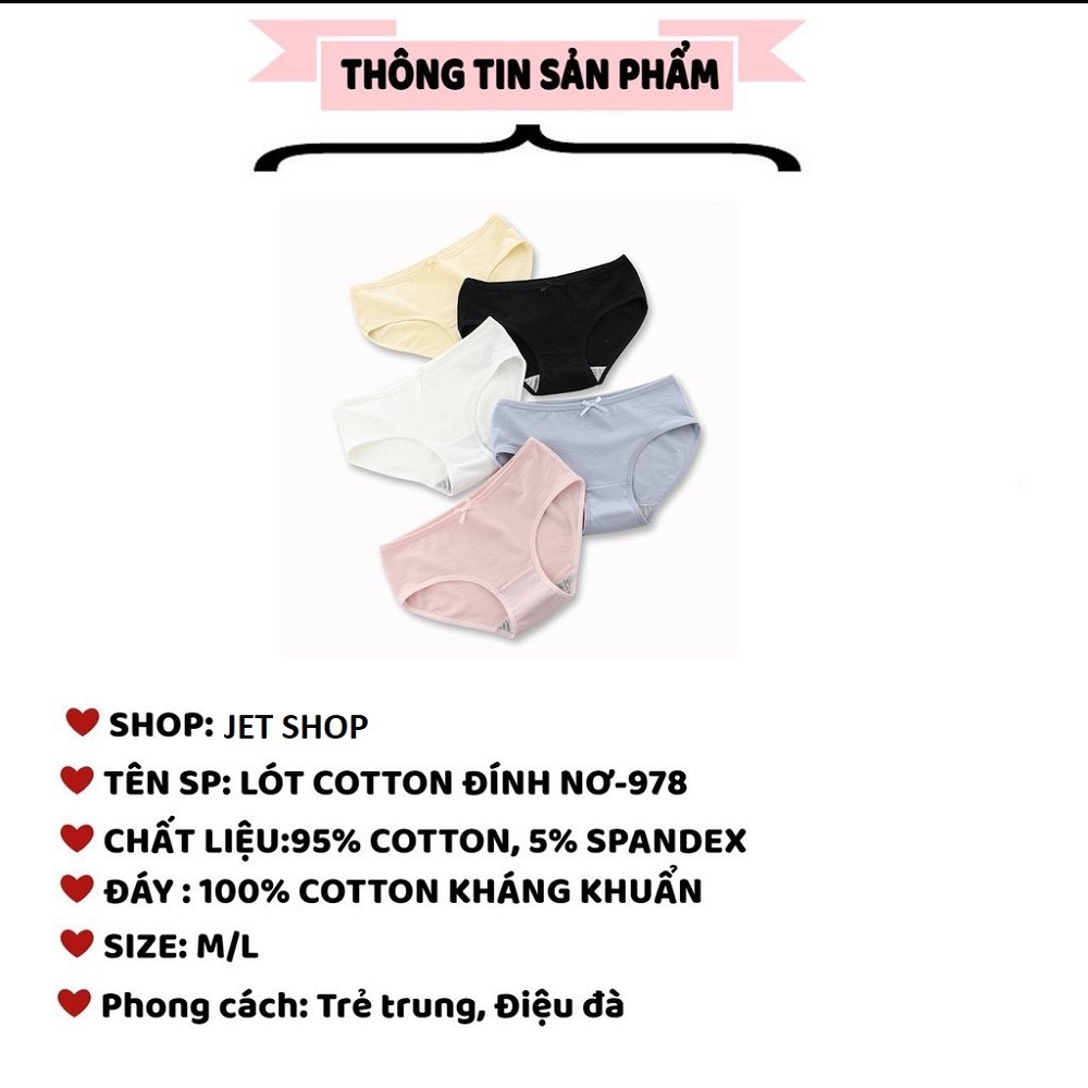 Bộ 5 Quần Lót Nữ cotton thoáng mát Juliso Store - Quần Lót đính nơ xinh siêu tôn dáng mẫu yêu thích A2