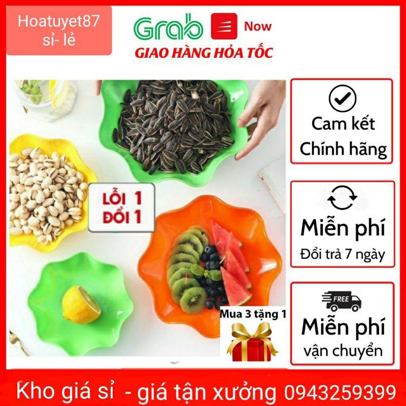 Đĩa tròn hoa nhựa phíp hàng đẹp – Đĩa nhựa đựng đồ ăn tiện lợi, nhỏ gọn tiện lợi