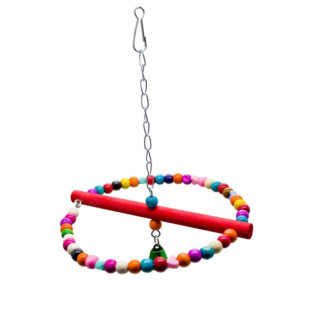 Bird Wooden Cage Perch Toys Parrot Swing for Macaw African Greys