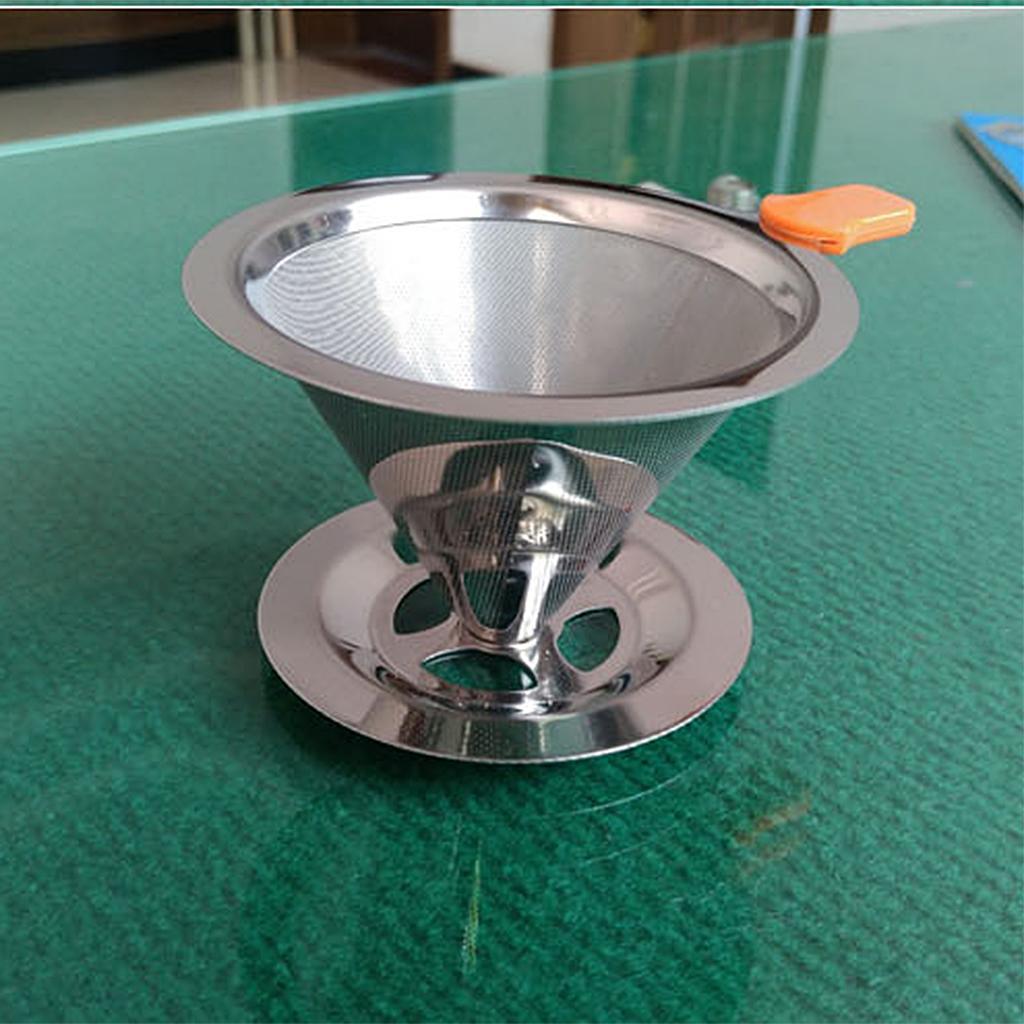 2x Stainless Pour Over Drip Mesh Coffee Tea Cone Filter Holder Maker #2 115mm