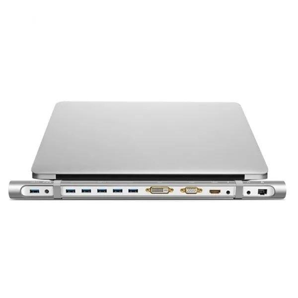 Ugreen UG4025840258TK Bộ chuyển HUB sang 5 USB 3.0 + DVI + VGA + HDMI + âm thanh + LAN hỗ trợ nguồn cao cấp - HÀNG CHÍNH HÃNG