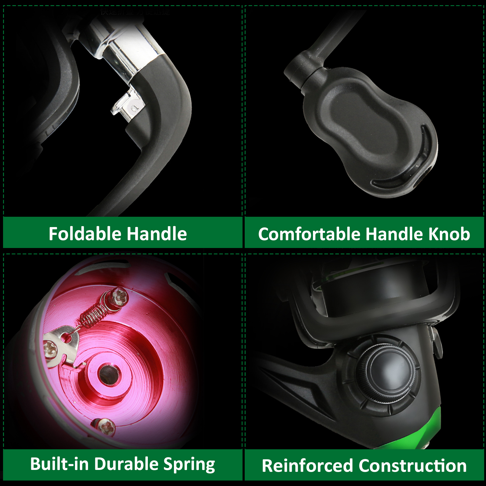 Máy câu cá Reel 5.2: 1,được gia công CNC góp phần mang lại độ bền lâu dài, Tay cầm có thể thu gọn