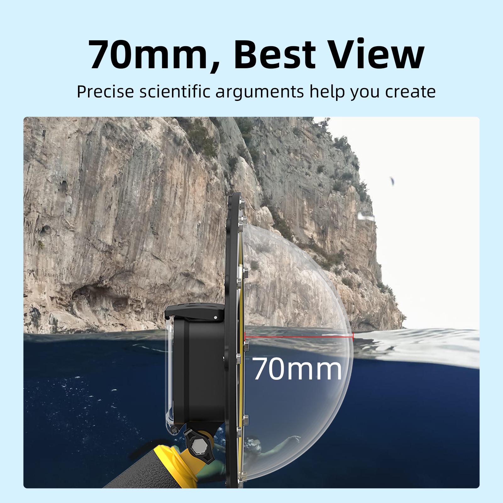 TELESIN Dome Port Lặn Vỏ Chống Nước 30M Lặn Ống Thở Cho GoPro Hero 11 10 9 Black Hero 8 7 6 Camera Kích Hoạt Mái Vòm Bao Ống Kính