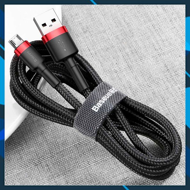 Cáp Sạc Nhanh Micro Usb Cho Smartphone Android 2.4A Baseus Cafule 2M - Đen - Hàng Chính Hãng