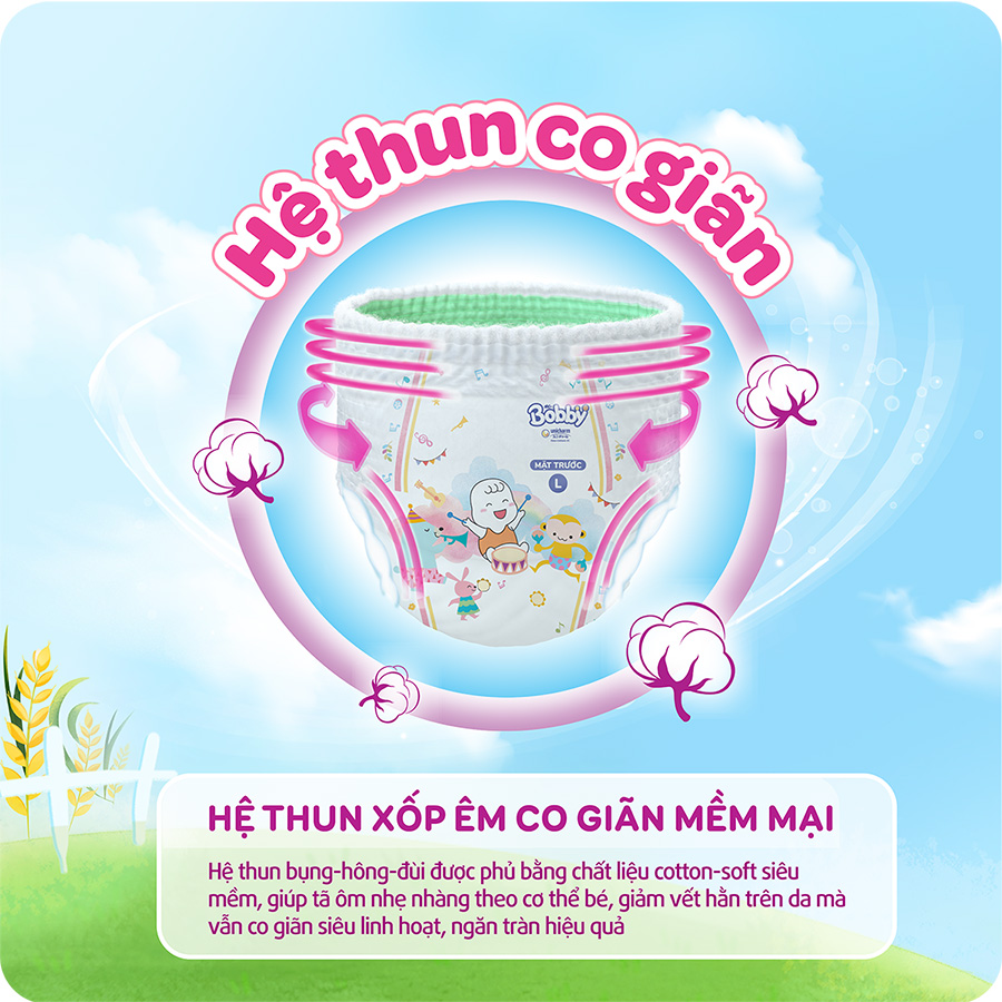 Tã/bỉm quần Bobby Lõi nén thần kỳ 3mm Super Jumbo