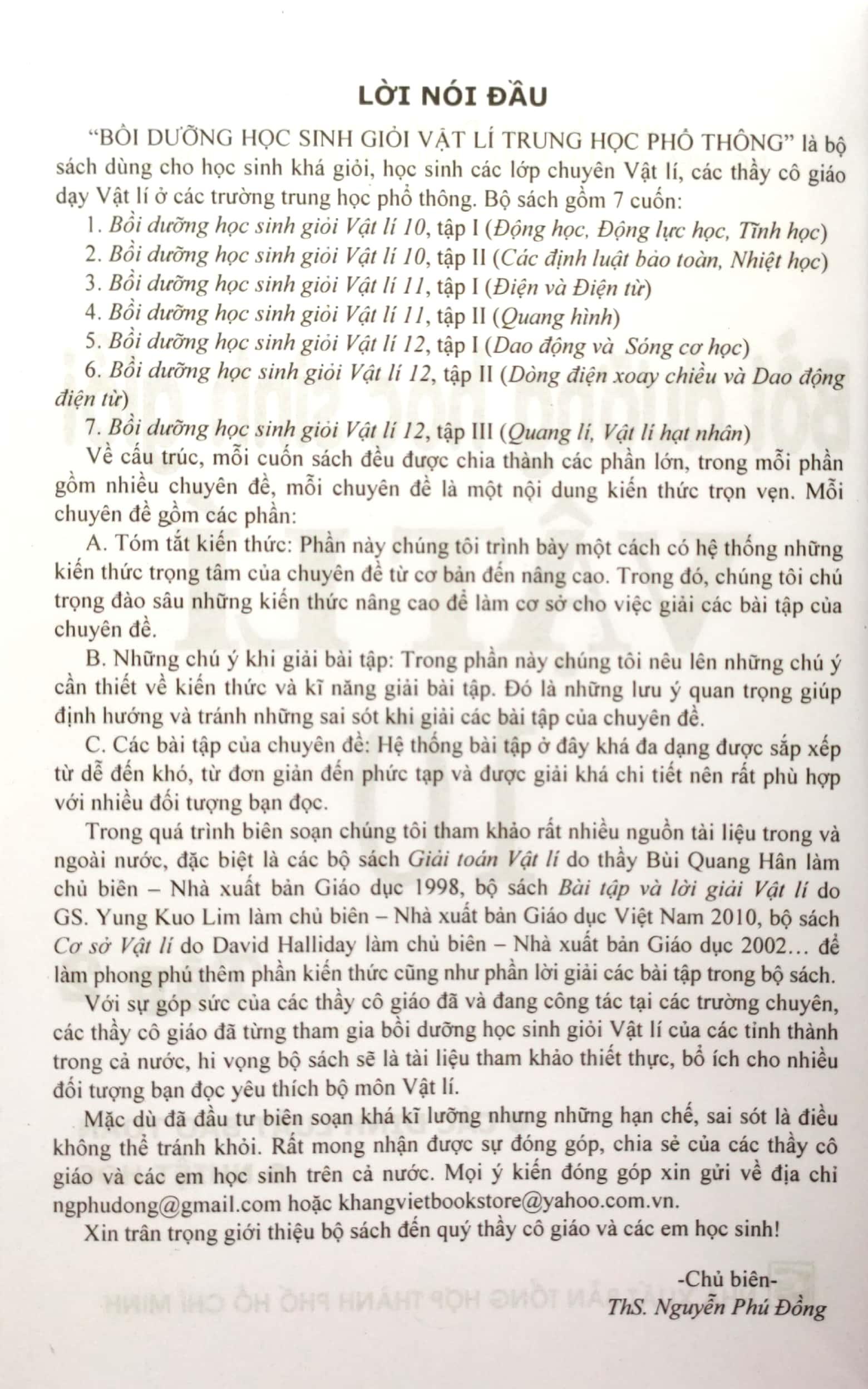 Bồi Dưỡng Học Sinh Giỏi Vật Lí Lớp 10 - Tập 2