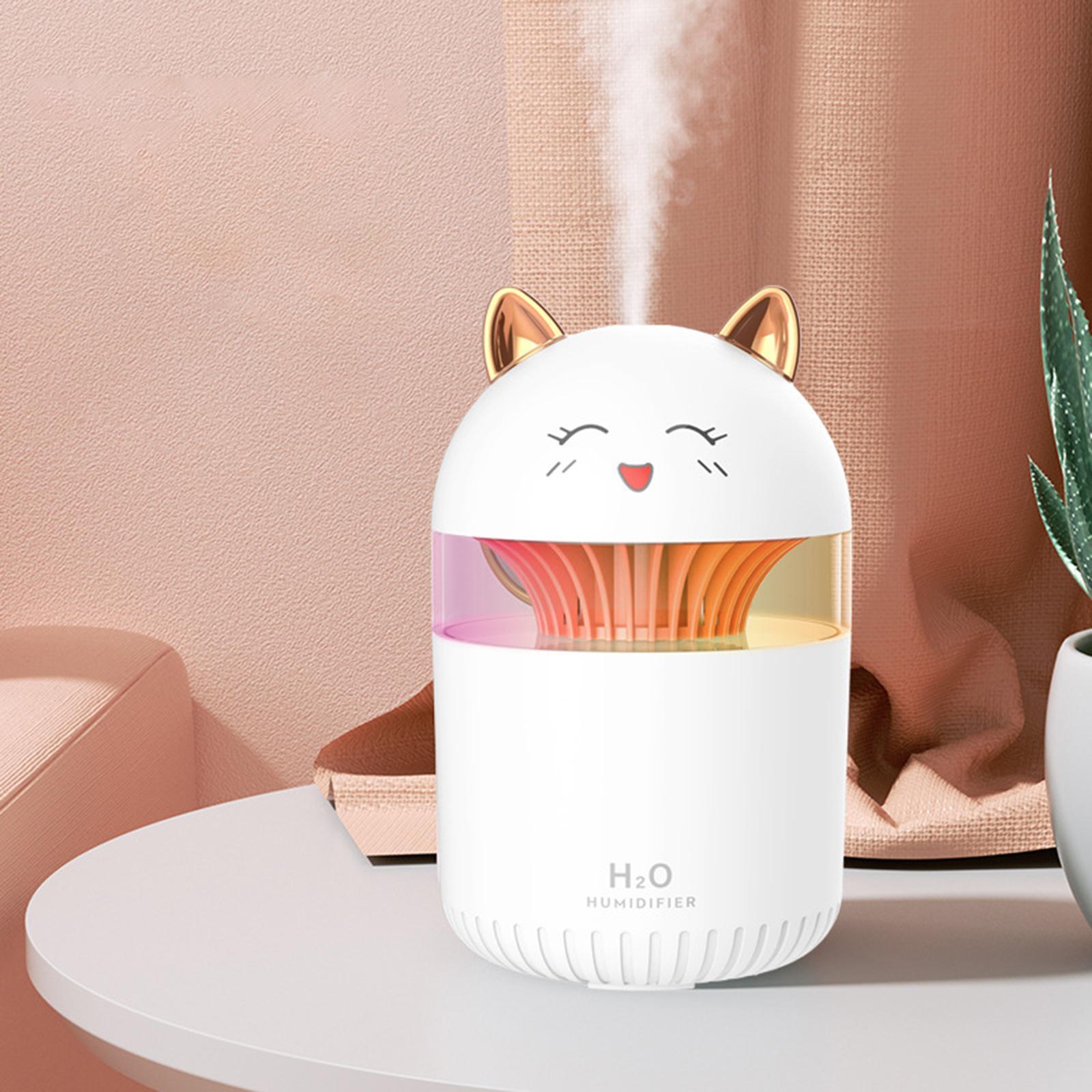 Lovely Cat Air Humidifier with Colorful Atmosphere Light Silent Portable Aromatherapy Diffuser for Car Bedroom SPA Travel Office