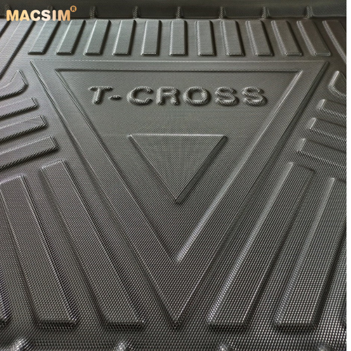 Thảm lót cốp ô tô Volkswagen T Cross 2021-2022 Nhãn hiệu Macsim chất liệu nhựa TPV cao cấp màu đen