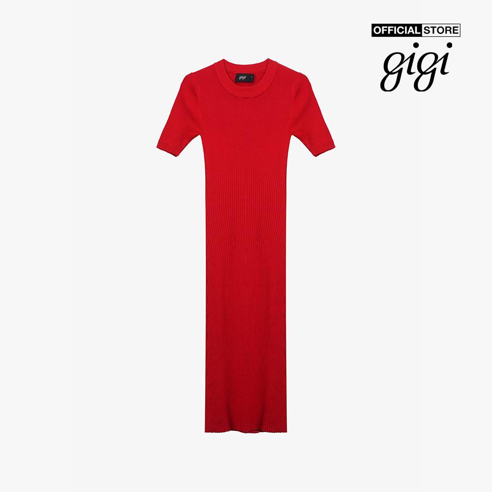 GIGI - Đầm body midi tay ngắn cổ tròn hiện đại G2106K222701