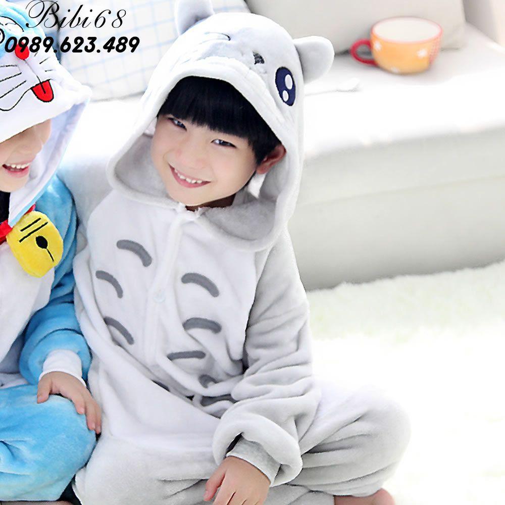Bộ Đồ hình thú liền thân lông mịn Pijama dành Cho Người Lớn và Trẻ Em Hoạt Hình Cosplay