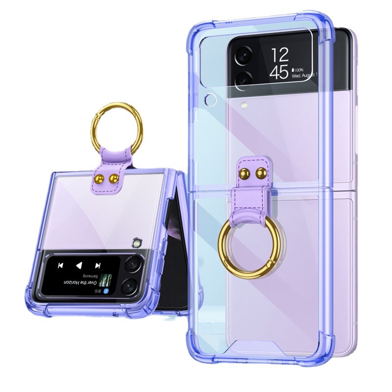 Ốp lưng cho samsung Zflip4 - Z flip4 - Z Flip 4 5G nhiều màu có Ring đeo giữa
