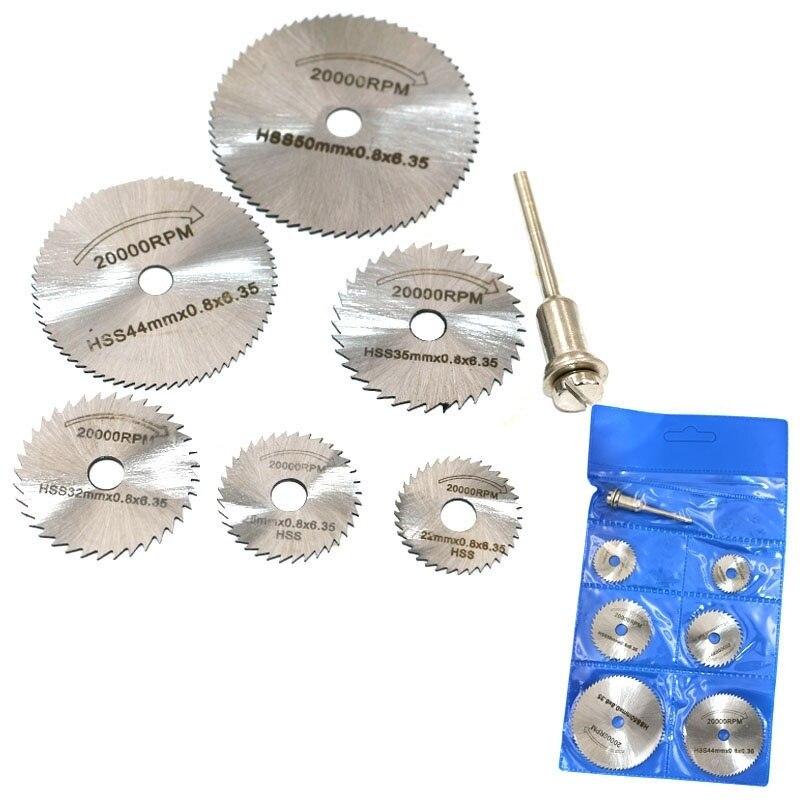 Bộ 6 lưỡi cưa mini 22-50mm thép gióH S S lưỡi cắt mini gắn máy khoan trục 6mm bộ chuyển đổi máy khoan sang cưa mini