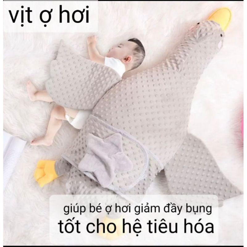 Gối Vịt - Gối Nằm Sấp Chống Đầy Hơi Cho Bé Tặng kèm đai cho bé