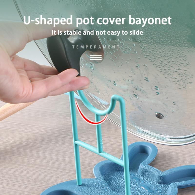 Kitchen Organizer Pot Lid Rack Stainless Steel Spoon Holder Pot Lid Shelf Cooking Dish Rack Pan Cover Stand Storage Shelf