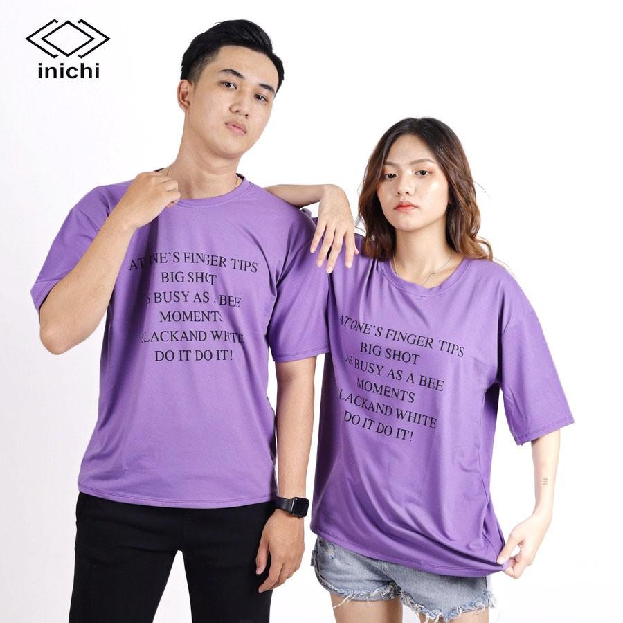 Áo thun tay lỡ form rộng INICHI phong cách Unisex cho cả nam nữ, hình in chữ BIG SHOT - IC630