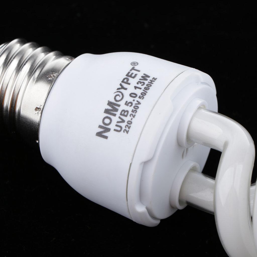 2Pcs UVB Reptile Light Bulb Basking Spot Lamp for Reptile 13W 5.0 Amphibians