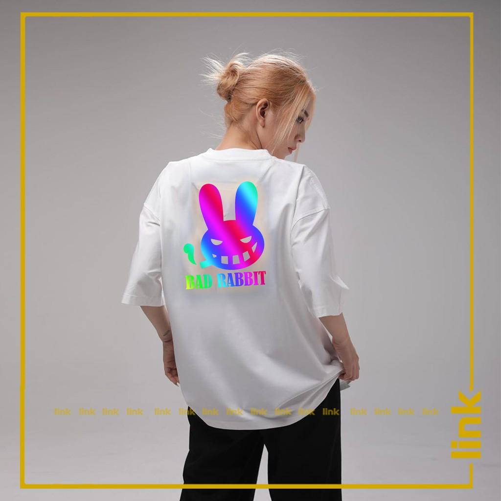 Áo phông nữ unisex phản quang THỎ BAD RABBIT tay lỡ