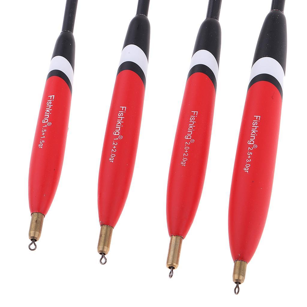 4pcs Balsa Wood Fishing Floats and bobbers, Mixed Size Saltwater Freshwater Rock Fishing Floats Assortment for Bass Trout