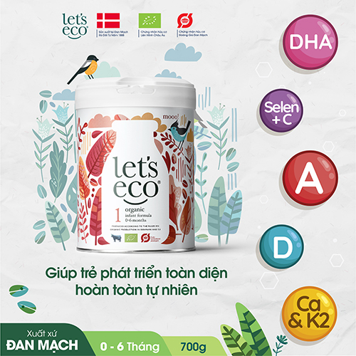 Sữa Bột Hữu Cơ Let's Eco Số 1 Cho Bé 700g