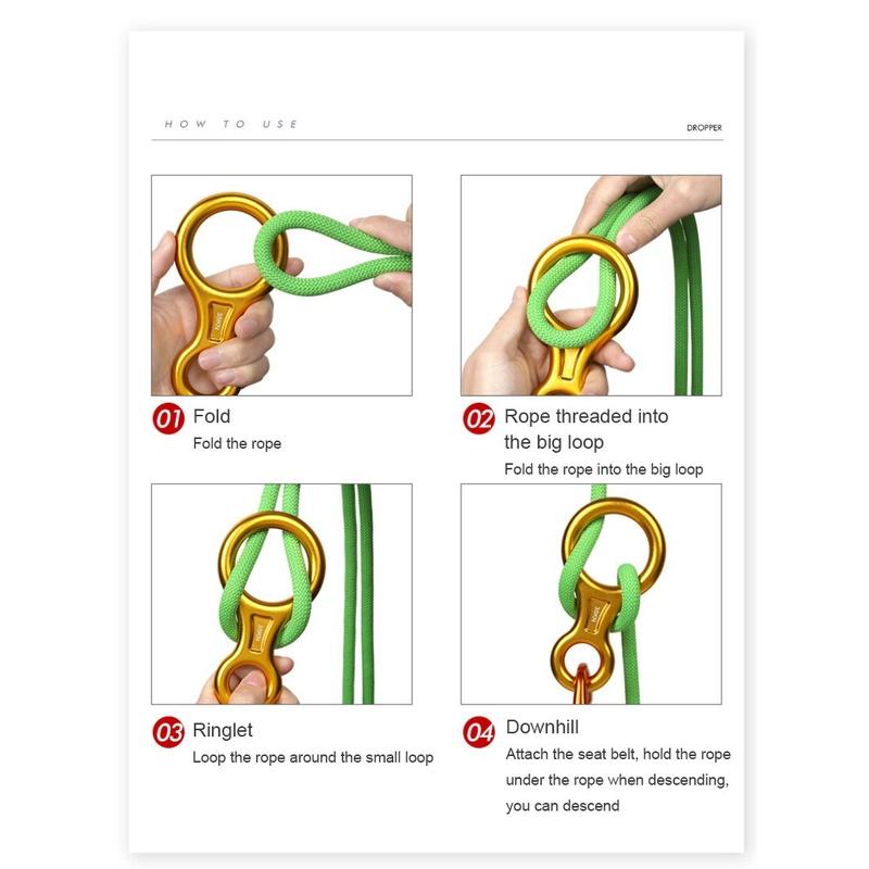 Outdoor speed drop 8-Shape ring descent device high altitude descent device protector Climbing Abseiling Device