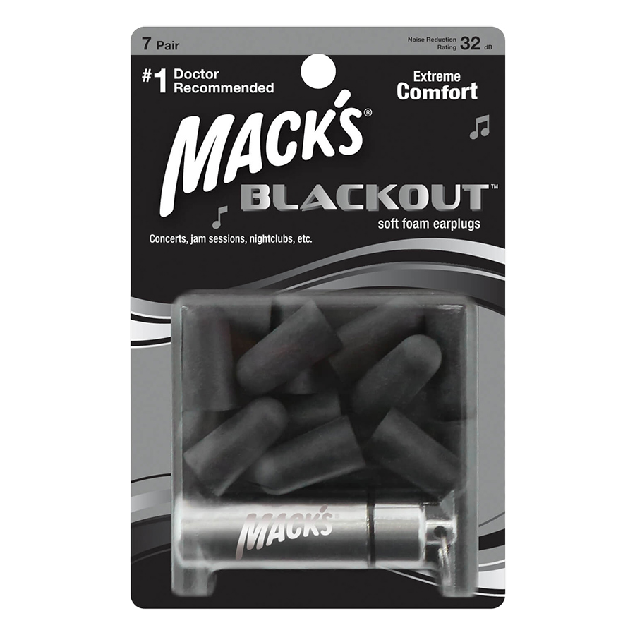 Hộp 7 Nút Bịt Tai Đặc Biệt Blackout® Soft Foam Kèm Hộp Nhôm Mack's #987