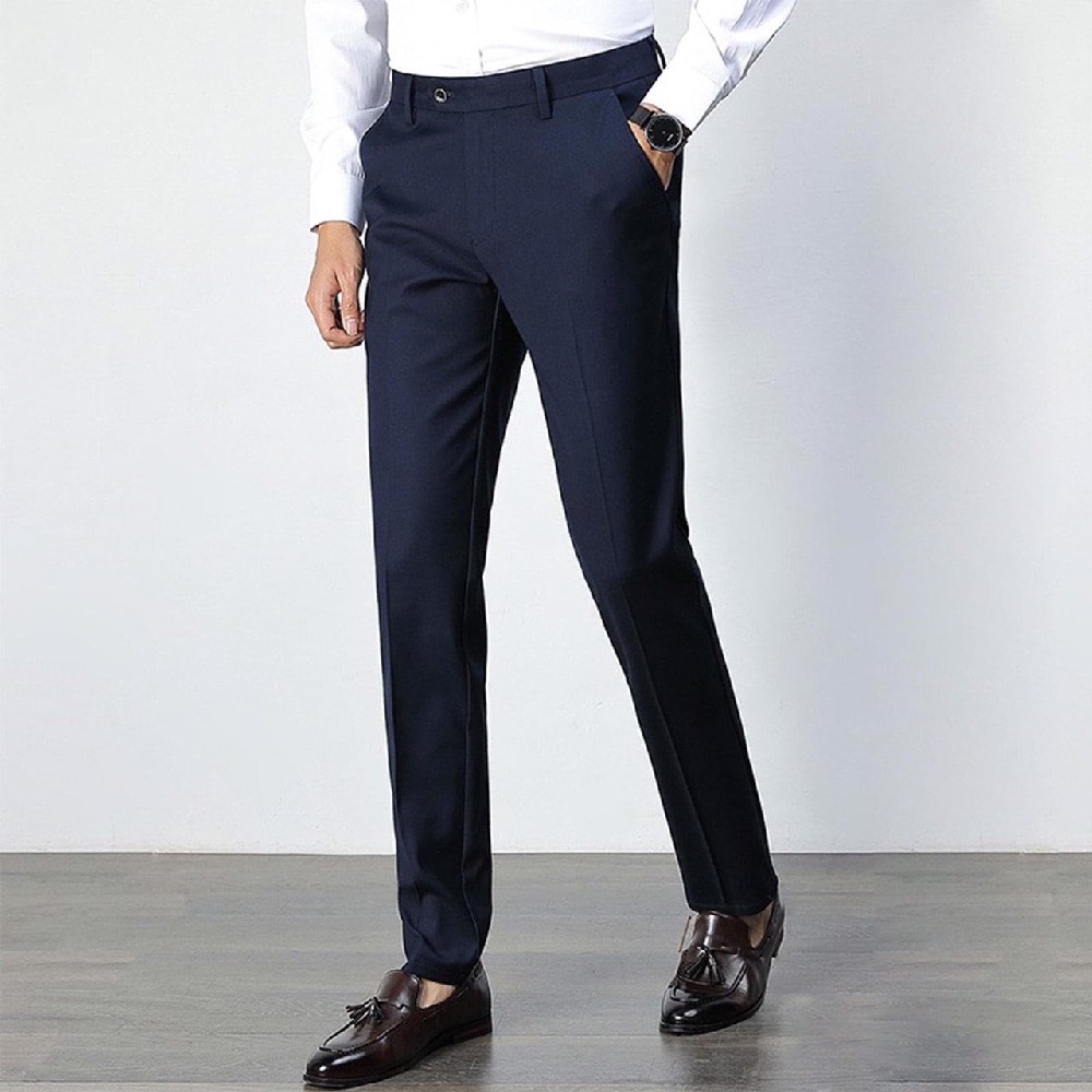 Quần âu nam dáng ôm co giãn nhẹ quần tây nam dáng ôm cao cấp - Xanh than - Size 34