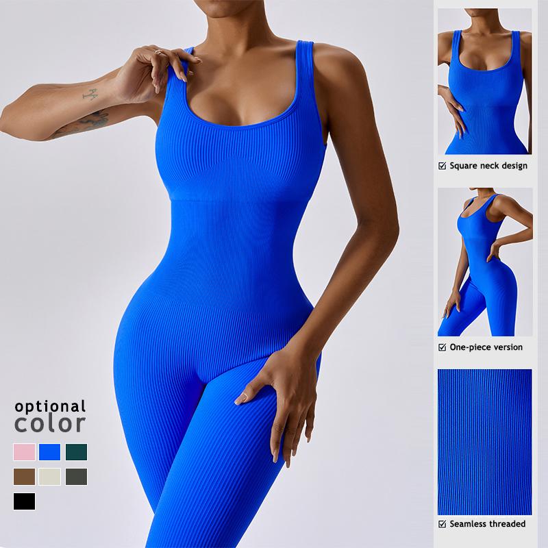 Bộ đồ thể thao phụ nữ Bộ đồ tập yoga áo yoga tập luyện một mảnh dài tay Color: Onesies Blue Size: L