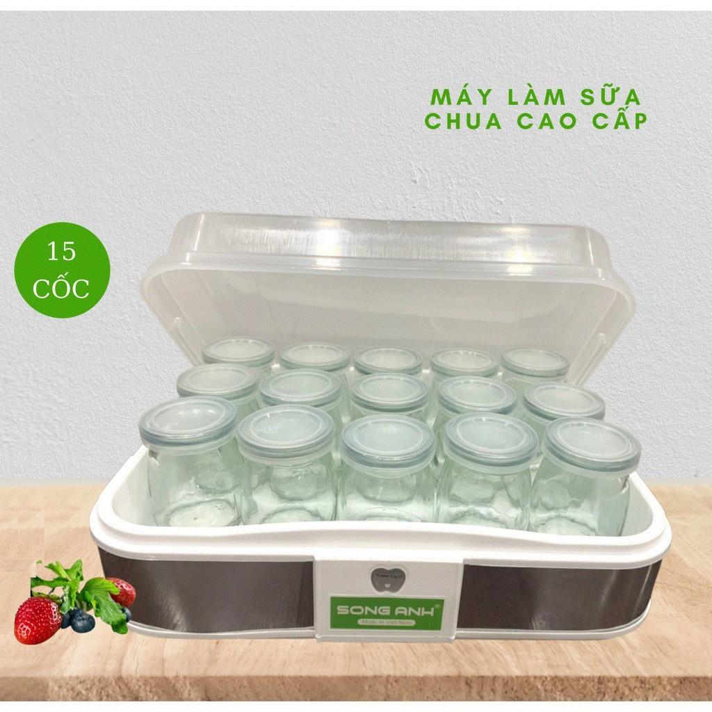 Máy Làm Sữa Chua 15 Cốc Thủy Tinh Song Anh Hàng Cao Cấp (BÁN CHẠY SỐ 1