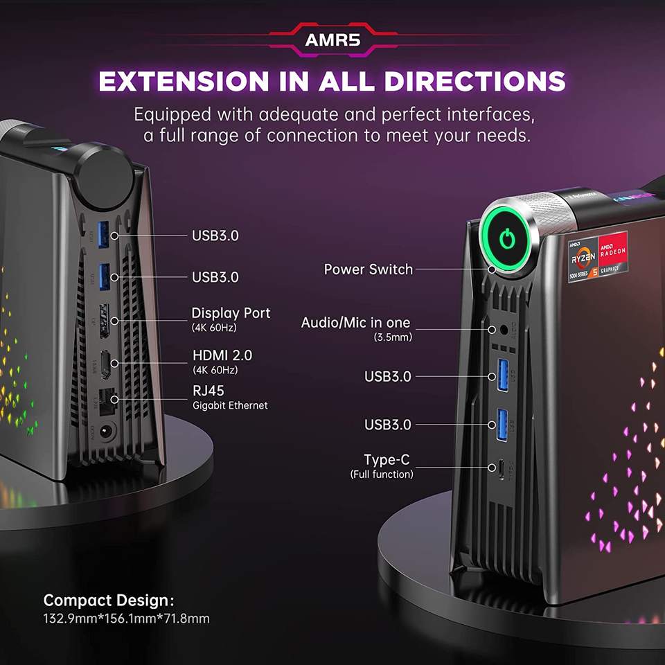 Máy tính để bàn – PC Gaming – NUC AMD  Ryzen5 5600u – 6 cores 12 threads – 4.2Ghz (Hàng chính hãng)